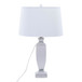 Elsa - Crystal Table Lamp - Clear Crystal, Chrome Metal, Off - white Silk