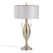 Anabelle - Metal Table Lamp (Set of 2) - Brushed Nickel, Light Silver Fabric