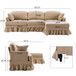 Cloud Sofa With Removable Ruffled Skirt With Ottoman And Flared Arms