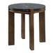 Estella - End Table With Natural Marble Top - Black Top & Walnut