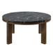 Estella - Coffee Table With Natural Marble Top - Black Top & Walnut