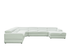 Nella Sectional Sofa in Italian Leather Match