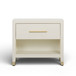 Dani - Faux Shagreen Nightstand With Drawer - Cream