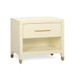 Dani - Faux Shagreen Nightstand With Drawer - Cream