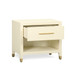 Dani - Faux Shagreen Nightstand With Drawer - Cream
