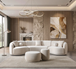 Bonita Ivory Velvet 3-Piece Curved 138" Sectional