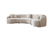 Bonita Ivory Velvet 3-Piece Curved 138" Sectional
