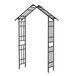 Garden Arch With Adjustable Width Climbing Plants Support - Black