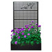 Planter Box With Trellis, Outdoor Raised Garden Bed With Privacy Screen Lattice Panels For Patio - Black