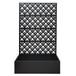 Rhombus Planter Raised Garden Bed With Trellis For Climbing Plants - Black