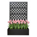 Rhombus Planter Raised Garden Bed With Trellis For Climbing Plants - Black
