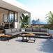 Modern Outdoor Sectional Sofa Set With Nesting Coffee Tables