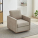 Square Upholstered Swivel Accent Chair