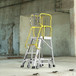 Heavy Duty Aluminum Rolling Platform Ladder With Steps, 375Lbs Capacity