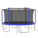 14Ft For Kids Children With Safety Enclosure Net Outdoor Backyards Large Recreational Trampoline - Blue