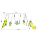 Interesting Six Function Swingset With Net Swing Metal Plastic Safe Swing Set 440Lbs For Outdoor Playground For Age 3+ With 31.5" Net Swing - /