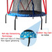 Trampoline, Toddler Indoor / Outdoor With Heighten Net, No Gap Design For Kids - Baby Blue
