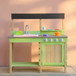 Kids Play Kitchen With Mud Kitchen Set & Water Play Toys For Outdoor Use - Green