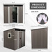 Outdoor Metal Storage Shed With Window Transparent Plate W540S00011 - Gray