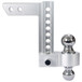 Alu - Adjustable Trailer Drop Hitch 2" Receiver 8" Adjustable - Silver