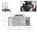 6 Burner 85, 000 Btu Deluxe Gas Outdoor Kitchen Island Grill With Wine Cooler Refrigerator, Rotisserie, Storage Cabinets & Drawers - Silver