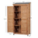 Outdoor Storage Shed With Vertical Tool Cabinet For Backyard