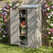 Outdoor Storage Shed With Vertical Tool Cabinet For Backyard