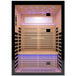 Luxury Double Far Infrared Sauna Room With Epoxy Heating Plates And Starry Sky Lighting - Black / Natural