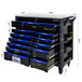 12 Layer Drawer Multi Purpose Tool Cart With Wheels And Iron Top - Black / Blue