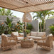Coastline - Olefin Water Resistant Fabric And Wicker Outdoor Patio Loveseat - Beige