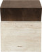 Opus - Travertine And Mango Wood End Table - Brown / Beige