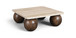 Strata - Travertine And Mango Wood Coffee Table - Brown / Beige