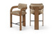 Cedra - Velvet Performance Fabric Upholstered Counter Stool - Brown Frame