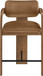 Cedra - Velvet Performance Fabric Upholstered Counter Stool - Brown Frame