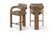 Cedra - Velvet Performance Fabric Upholstered Counter Stool - Brown Frame