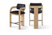 Cedra - Velvet Performance Fabric Upholstered Counter Stool - Natural Frame