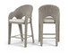 Seacrest - Olefin Water Resistant Fabric And Wicker Outdoor Patio Bar Stool