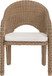 Seacrest - Olefin Water Resistant Fabric And Wicker Outdoor Patio Dining Chair
