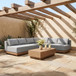 Solace - Olefin Performance Fabric 3 Piece Outdoor Patio Modular Sectional (Sofa, Loveseat & Corner Chair)
