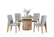 Caspian - 5 Piece Round Dining Table Set With Chairs - Oak