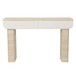 Entryway Table With 2 Hidden Handle Drawers For Entrance - Beige / Yellow