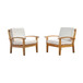 Outdoor Club Chair With Cushion And Acacia Wood Frame - Teak