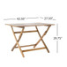 Natural 5 Piece Wood Outdoor Patio Dining Set - Natural Stained
