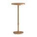 Morven - Adjustable Height Accent Table With Round Top - Antique Brass