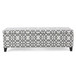 Quotient - Upholstered Storage Ottoman With Tapered Block Feet - Gray / White