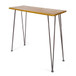 Outdoor Bar Table With Wood Tabletop And Iron Hairpin Legs - Black / Teak