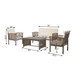 4 Piece Set Outdoor Chat Set With Water Resistant Cushions