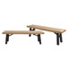 Outdoor Bench With Slat Panel Design And Acacia Wood Frame
