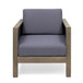 Outdoor Acacia Wood Club Chair With Wicker Accents