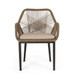 Conversation Set With Tempered Glass Table Top - Light Brown